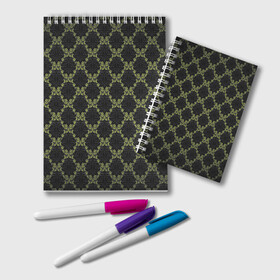Блокнот с принтом Victorian - 36577512ik в Белгороде, 100% бумага | 48 листов, плотность листов — 60 г/м2, плотность картонной обложки — 250 г/м2. Листы скреплены удобной пружинной спиралью. Цвет линий — светло-серый
 | 36577512ik | black | gothic | gray | green | lace | pattern | style | texture | victorian | wallpaper | викторианский | готика | зеленый | кружево | обои | серый | стиль | текстура | черный