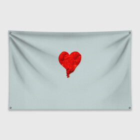 Флаг-баннер с принтом Kanye West Heartbreak в Белгороде, 100% полиэстер | размер 67 х 109 см, плотность ткани — 95 г/м2; по краям флага есть четыре люверса для крепления | kanye | kanye west | yandhi | кани | кани вест | кани вэст | янди