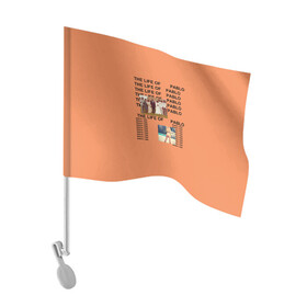 Флаг для автомобиля с принтом Kanye West PABLO в Белгороде, 100% полиэстер | Размер: 30*21 см | kanye | kanye west | yandhi | кани | кани вест | кани вэст | янди