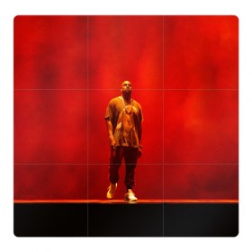 Магнитный плакат 3Х3 с принтом Kanye West Red On Stage в Белгороде, Полимерный материал с магнитным слоем | 9 деталей размером 9*9 см | 