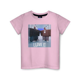 Детская футболка хлопок с принтом Kanye West Lil Pump - I Love I в Белгороде, 100% хлопок | круглый вырез горловины, полуприлегающий силуэт, длина до линии бедер | 