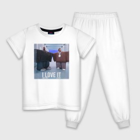 Детская пижама хлопок с принтом Kanye West Lil Pump - I Love I в Белгороде, 100% хлопок |  брюки и футболка прямого кроя, без карманов, на брюках мягкая резинка на поясе и по низу штанин
 | 