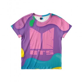 Детская футболка 3D с принтом BTS в Белгороде, 100% гипоаллергенный полиэфир | прямой крой, круглый вырез горловины, длина до линии бедер, чуть спущенное плечо, ткань немного тянется | bangtan boys | j hope | jimin | jin | jungkook | k pop | rm | suga | v | бтс | кей | поп