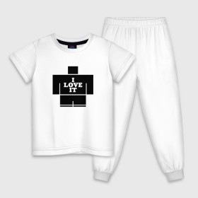Детская пижама хлопок с принтом Kanye West - I Love It в Белгороде, 100% хлопок |  брюки и футболка прямого кроя, без карманов, на брюках мягкая резинка на поясе и по низу штанин
 | 