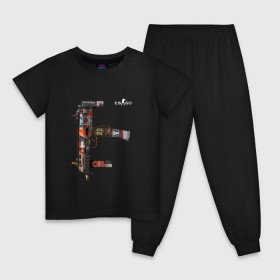 Детская пижама хлопок с принтом CS GO лого на спине в Белгороде, 100% хлопок |  брюки и футболка прямого кроя, без карманов, на брюках мягкая резинка на поясе и по низу штанин
 | 
