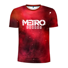 Мужская футболка 3D спортивная с принтом Metro Exodus в Белгороде, 100% полиэстер с улучшенными характеристиками | приталенный силуэт, круглая горловина, широкие плечи, сужается к линии бедра | 2019 | 2033 | exodus | game | logo | metro | red | апокалипсис | игра | исход | красный | лого | метро | сталкер