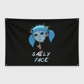 Флаг-баннер с принтом Sally Face (6) в Белгороде, 100% полиэстер | размер 67 х 109 см, плотность ткани — 95 г/м2; по краям флага есть четыре люверса для крепления | face | fisher | larry johnson | mask | sally | sally face | sally fisher | демоны | духи | маска | призраки | салли | салли фейс | салли фишер | фейс