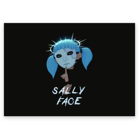 Поздравительная открытка с принтом Sally Face (6) в Белгороде, 100% бумага | плотность бумаги 280 г/м2, матовая, на обратной стороне линовка и место для марки
 | Тематика изображения на принте: face | fisher | larry johnson | mask | sally | sally face | sally fisher | демоны | духи | маска | призраки | салли | салли фейс | салли фишер | фейс