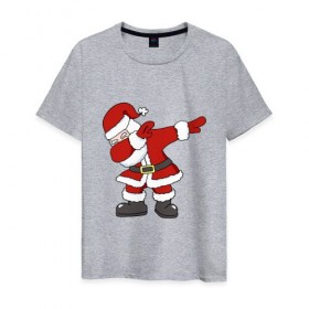 Мужская футболка хлопок с принтом DAB Santa в Белгороде, 100% хлопок | прямой крой, круглый вырез горловины, длина до линии бедер, слегка спущенное плечо. | Тематика изображения на принте: 