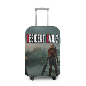 Чехол для чемодана 3D с принтом Resident Evil 2 в Белгороде, 86% полиэфир, 14% спандекс | двустороннее нанесение принта, прорези для ручек и колес | 