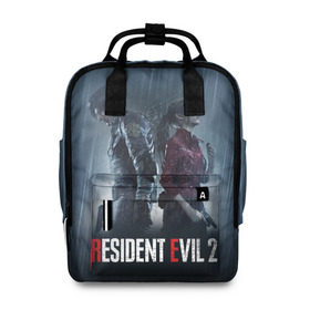 Женский рюкзак 3D с принтом Resident Evil 2 Remake в Белгороде, 100% полиэстер | лямки с регулируемой длиной, сверху ручки, чтобы рюкзак нести как сумку. Основное отделение закрывается на молнию, как и внешний карман. Внутри два дополнительных кармана, один из которых закрывается на молнию. По бокам два дополнительных кармашка, куда поместится маленькая бутылочка
 | Тематика изображения на принте: 2019 | biohazard | blood | corporation | corps | evil | horror | remake | resident | survival | umbrella | zombie | амбрелла | выживание | зла | зомби | корпорация | кровь | обитель | ремейк | ужасы