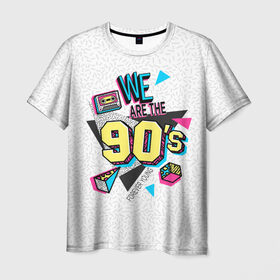 Мужская футболка 3D с принтом Девяностые в Белгороде, 100% полиэфир | прямой крой, круглый вырез горловины, длина до линии бедер | 1990 | 90е | pop | vhs | аудиокассета | ретро