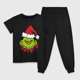Детская пижама хлопок с принтом Cristmas Grinch в Белгороде, 100% хлопок |  брюки и футболка прямого кроя, без карманов, на брюках мягкая резинка на поясе и по низу штанин
 | grinch | гринч | новый год | рождество