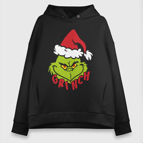 Женское худи Oversize хлопок с принтом Cristmas Grinch в Белгороде, френч-терри — 70% хлопок, 30% полиэстер. Мягкий теплый начес внутри —100% хлопок | боковые карманы, эластичные манжеты и нижняя кромка, капюшон на магнитной кнопке | grinch | гринч | новый год | рождество