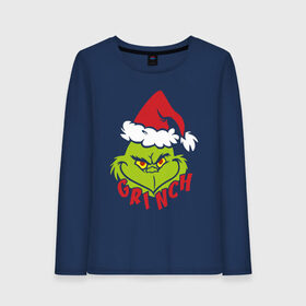 Женский лонгслив хлопок с принтом Cristmas Grinch в Белгороде, 100% хлопок |  | Тематика изображения на принте: grinch | гринч | новый год | рождество