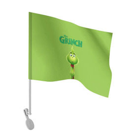 Флаг для автомобиля с принтом The Grinch в Белгороде, 100% полиэстер | Размер: 30*21 см | Тематика изображения на принте: grinch | гринч | новый год | рождество