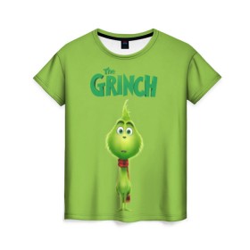 Женская футболка 3D с принтом The Grinch в Белгороде, 100% полиэфир ( синтетическое хлопкоподобное полотно) | прямой крой, круглый вырез горловины, длина до линии бедер | grinch | гринч | новый год | рождество