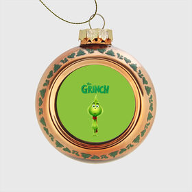 Стеклянный ёлочный шар с принтом The Grinch в Белгороде, Стекло | Диаметр: 80 мм | Тематика изображения на принте: grinch | гринч | новый год | рождество