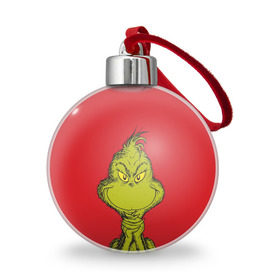 Ёлочный шар с принтом Grinch в Белгороде, Пластик | Диаметр: 77 мм | grinch | гринч | новый год | рождество