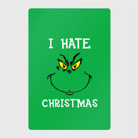 Магнитный плакат 2Х3 с принтом I hate christmas в Белгороде, Полимерный материал с магнитным слоем | 6 деталей размером 9*9 см | grinch | гринч | новый год | рождество