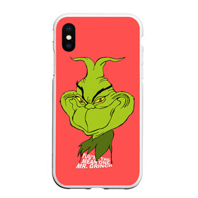 Чехол для iPhone XS Max матовый с принтом Mr Grinch в Белгороде, Силикон | Область печати: задняя сторона чехла, без боковых панелей | grinch | гринч | новый год | рождество