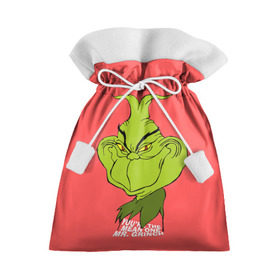 Подарочный 3D мешок с принтом Mr. Grinch в Белгороде, 100% полиэстер | Размер: 29*39 см | Тематика изображения на принте: grinch | гринч | новый год | рождество