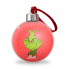 Ёлочный шар с принтом Mr. Grinch в Белгороде, Пластик | Диаметр: 77 мм | grinch | гринч | новый год | рождество