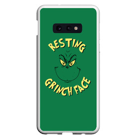 Чехол для Samsung S10E с принтом Resting Grinch Face в Белгороде, Силикон | Область печати: задняя сторона чехла, без боковых панелей | grinch | гринч | новый год | рождество