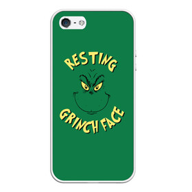 Чехол для iPhone 5/5S матовый с принтом Resting Grinch Face в Белгороде, Силикон | Область печати: задняя сторона чехла, без боковых панелей | grinch | гринч | новый год | рождество