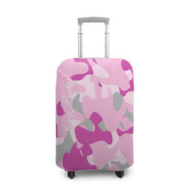 Чехол для чемодана 3D с принтом Lil PEEP Cry baby в Белгороде, 86% полиэфир, 14% спандекс | двустороннее нанесение принта, прорези для ручек и колес | baby | cry | lil peep | lil peep cry baby | pink | камуфляж | розовый | розовый камуфляж