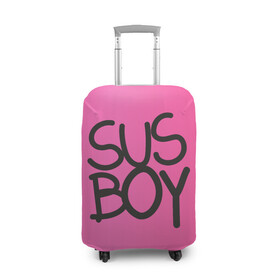Чехол для чемодана 3D с принтом Susboy в Белгороде, 86% полиэфир, 14% спандекс | двустороннее нанесение принта, прорези для ручек и колес | baby | cry | lil peep | lil peep cry baby | pink | susboy | камуфляж | лил | лилпип | пип | розовый | розовый камуфляж