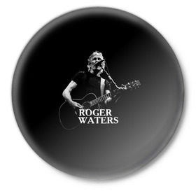 Значок с принтом Roger Waters, Pink Floyd в Белгороде,  металл | круглая форма, металлическая застежка в виде булавки | Тематика изображения на принте: roger waters | джордж уотерс | композитор | певец | поэт