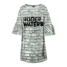 Детское платье 3D с принтом Roger Waters. The Wall в Белгороде, 100% полиэстер | прямой силуэт, чуть расширенный к низу. Круглая горловина, на рукавах — воланы | Тематика изображения на принте: pink floyd | roger waters | джордж уотерс | композитор | певец | поэт