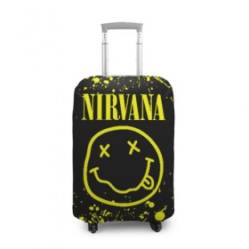 Чехол для чемодана 3D с принтом Nirvana в Белгороде, 86% полиэфир, 14% спандекс | двустороннее нанесение принта, прорези для ручек и колес | grunge | kurt cobain | nirvana | группы | курт кобейн | музыка | нирвана | рок | смайл | смайлик