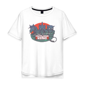 Мужская футболка хлопок Oversize с принтом Hotline Miami Classic в Белгороде, 100% хлопок | свободный крой, круглый ворот, “спинка” длиннее передней части | 80s | hotlinemiami | retro | retrowave | synthwave