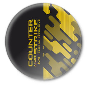 Значок с принтом CS:GO Danger Zone в Белгороде,  металл | круглая форма, металлическая застежка в виде булавки | 