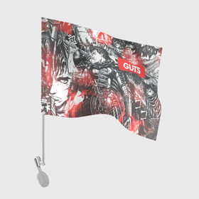 Флаг для автомобиля с принтом Guts в Белгороде, 100% полиэстер | Размер: 30*21 см | anime | berserk | guts | аниме | берсерк | гатс