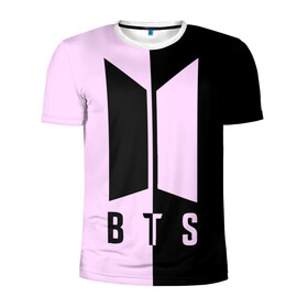 Мужская футболка 3D спортивная с принтом BTS в Белгороде, 100% полиэстер с улучшенными характеристиками | приталенный силуэт, круглая горловина, широкие плечи, сужается к линии бедра | bts | бтс | группа | корейская | музыка | розовый | цветы | черный