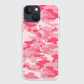 Чехол для iPhone 13 mini с принтом Hellboy в Белгороде,  |  | hellboy | hip hop | lil | lil peep | pink | pip | rap | барт | камуфляж | камуфляж розовый | лил | лилпип | пип | реп | симпсон | симпсоны | толстовка лил пипа | хеллбой | хипхоп