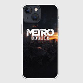 Чехол для iPhone 13 mini с принтом METRO EXODUS в Белгороде,  |  | ak47 | metro 2033 | metro exodus | апокалипсис | артем | глуховский | дорога | маски | ночь | оружие | поезд | противогаз | сталкеры