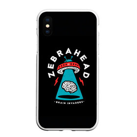 Чехол для iPhone XS Max матовый с принтом Zebrahead - Brain Invaders в Белгороде, Силикон | Область печати: задняя сторона чехла, без боковых панелей | album | brain | core | invaders | mind | rapcore | rock | ufo | zebrahead | альбом | зебрахед | мозг