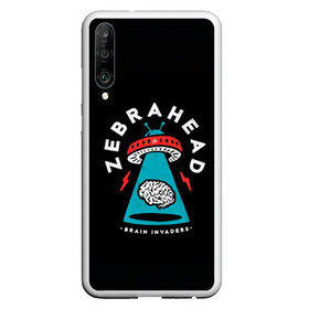 Чехол для Honor P30 с принтом Zebrahead - Brain Invaders в Белгороде, Силикон | Область печати: задняя сторона чехла, без боковых панелей | album | brain | core | invaders | mind | rapcore | rock | ufo | zebrahead | альбом | зебрахед | мозг