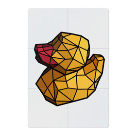 Магнитный плакат 2Х3 с принтом Геометрическая уточка в Белгороде, Полимерный материал с магнитным слоем | 6 деталей размером 9*9 см | 3d | bird | duck | geometric | геометрия | птица | утка