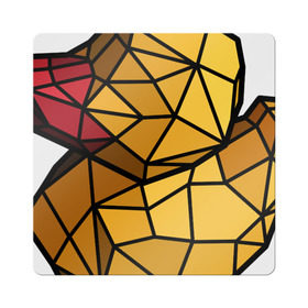 Магнит виниловый Квадрат с принтом Геометрическая уточка в Белгороде, полимерный материал с магнитным слоем | размер 9*9 см, закругленные углы | 3d | bird | duck | geometric | геометрия | птица | утка