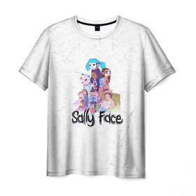 Мужская футболка 3D с принтом Sally Face в Белгороде, 100% полиэфир | прямой крой, круглый вырез горловины, длина до линии бедер | sally face | гизмо | девид | девочка | игра | лари | ларри | мальчик | маска | мрачная | на лице | пых | с протезом | сал | сали | салли | салли фейс | фейс | фэйс | эддисон | эшли