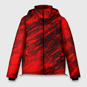 Мужская зимняя куртка 3D с принтом RED FIRE STORM в Белгороде, верх — 100% полиэстер; подкладка — 100% полиэстер; утеплитель — 100% полиэстер | длина ниже бедра, свободный силуэт Оверсайз. Есть воротник-стойка, отстегивающийся капюшон и ветрозащитная планка. 

Боковые карманы с листочкой на кнопках и внутренний карман на молнии. | bright | fire | heat | light | orange | wildfire | искры | огненный | огонь | оранжевый | пламя | пожар