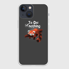 Чехол для iPhone 13 mini с принтом To Do: Nothing в Белгороде,  |  | Тематика изображения на принте: ленивец | лень | панда