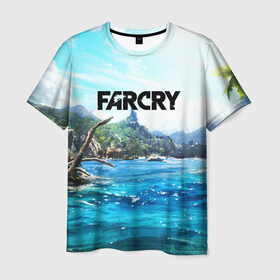 Мужская футболка 3D с принтом FARCRY в Белгороде, 100% полиэфир | прямой крой, круглый вырез горловины, длина до линии бедер | far cry | far cry 5 | far cry new dawn | farcry | fc 5 | fc5 | game | new dawn | игры | постапокалипсис | фар край | фар край 5