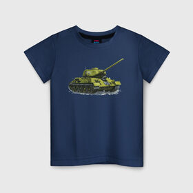 Детская футболка хлопок с принтом Зимний Танк в Белгороде, 100% хлопок | круглый вырез горловины, полуприлегающий силуэт, длина до линии бедер | war | бмп | броня | военный | война | зеленый | оборона | онлайн | оружие | снежный | танк | танки | танки онлайн | танчики
