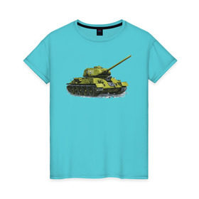 Женская футболка хлопок с принтом Зимний Танк в Белгороде, 100% хлопок | прямой крой, круглый вырез горловины, длина до линии бедер, слегка спущенное плечо | war | бмп | броня | военный | война | зеленый | оборона | онлайн | оружие | снежный | танк | танки | танки онлайн | танчики
